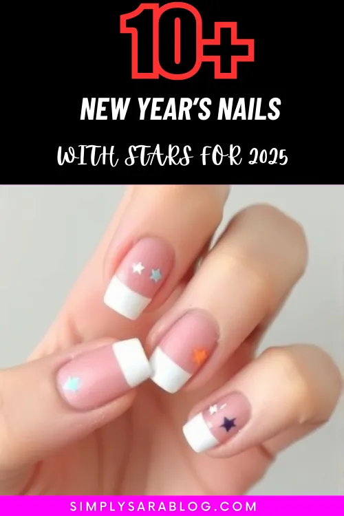 Beautiful New Year’s nails featuring star designs, showcasing various colors and styles for a festive celebration
