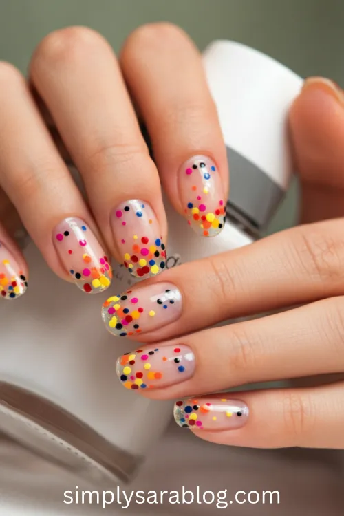 Close-up of nails painted with brown polish and white football lace designs.
