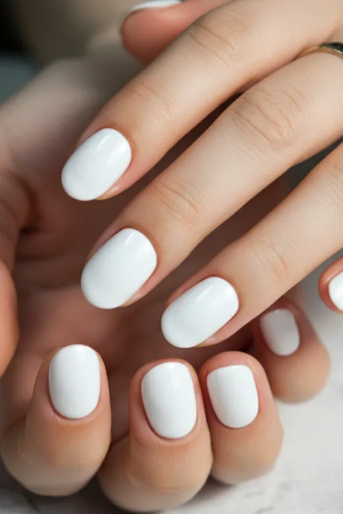 Milky White Nails