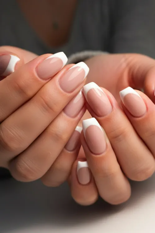 Milky White French Tip Nails