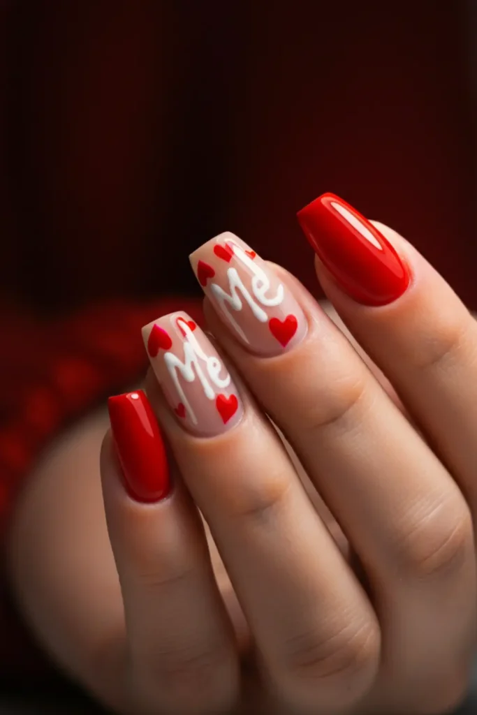 Self-Love "Me" Red Nails