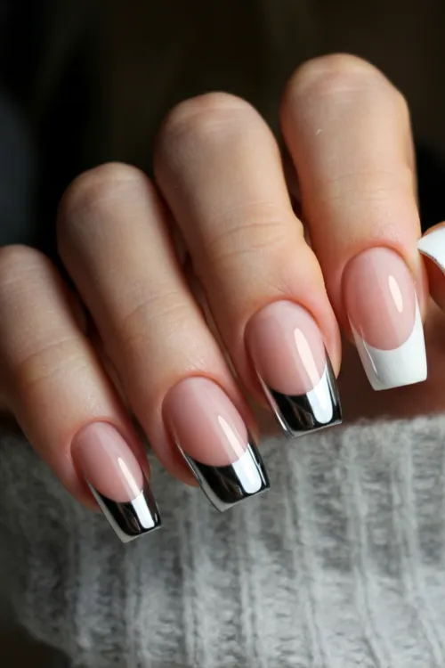 White Chrome French Tips