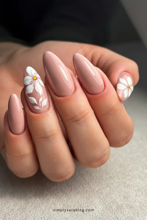 Almond February Nail Ideas