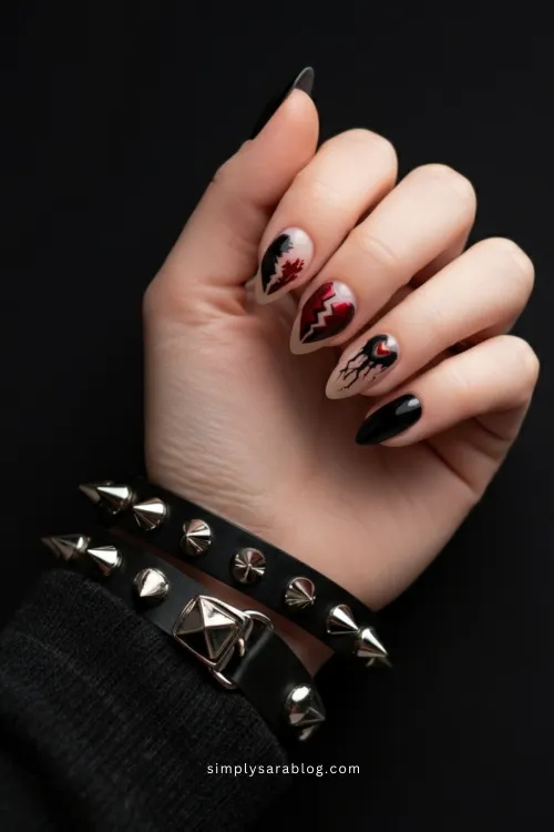 Anti-Valentine Nails