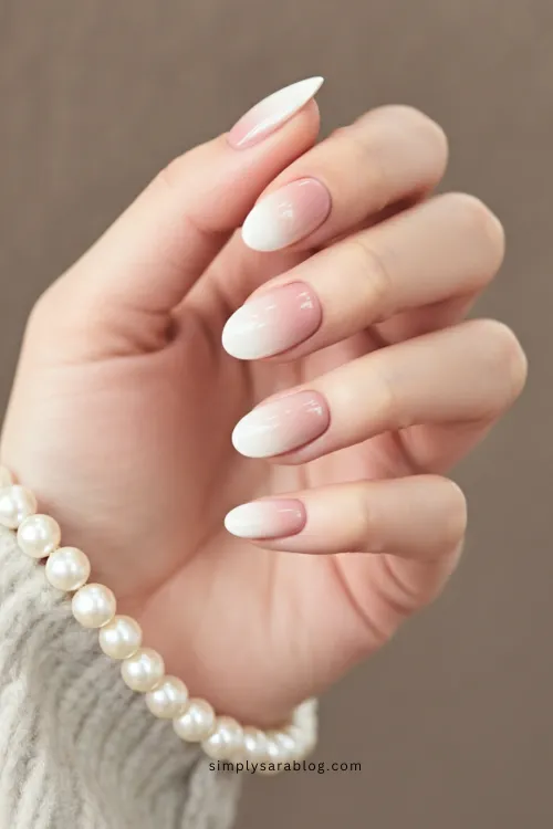 Blush Ombre February Nails