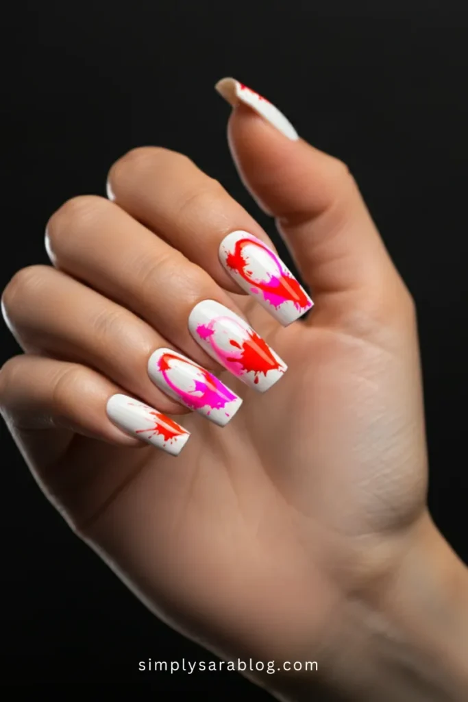 Bright Red and Pink Heart Splashes