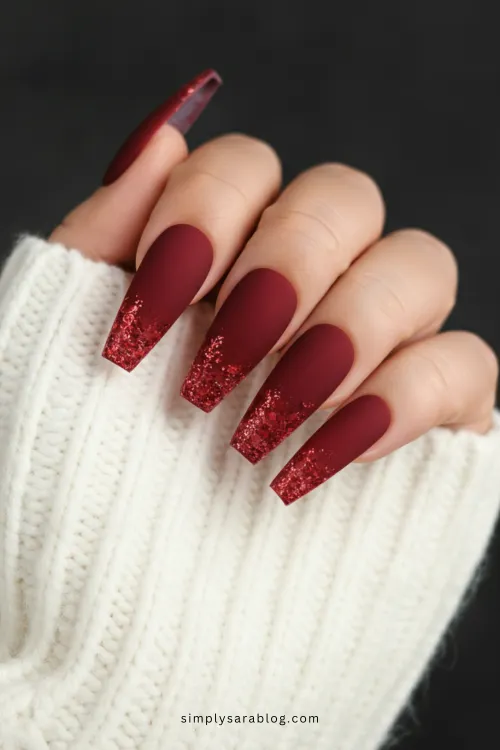 Coffin February Nail Ideas