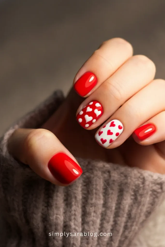 Cute Red Valentine's Day Nails