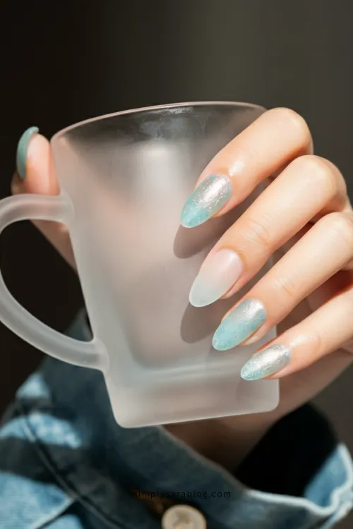 Frosted Glass February Nails