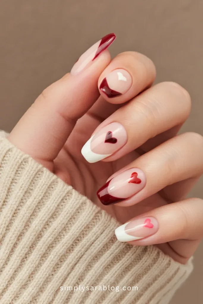 Heart French Tips