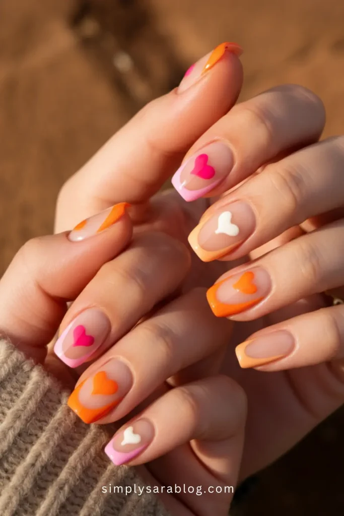 Heart-shaped nail tips