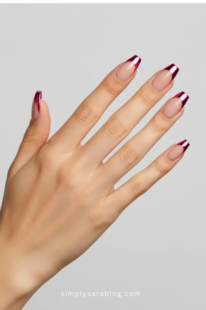 Metallic Pink Tips
