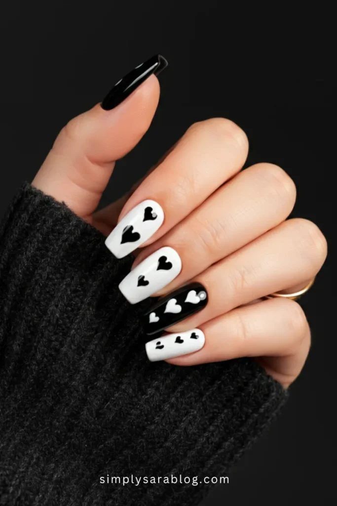 Monochrome Chic Hearts