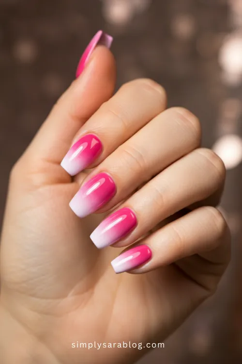 Pink Ombre Valentine's Day Nails