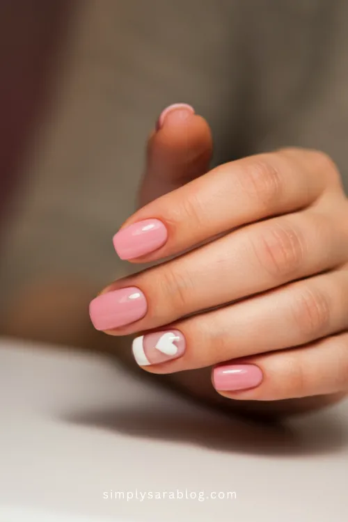 Pink Valentine's Day Nails Simple
