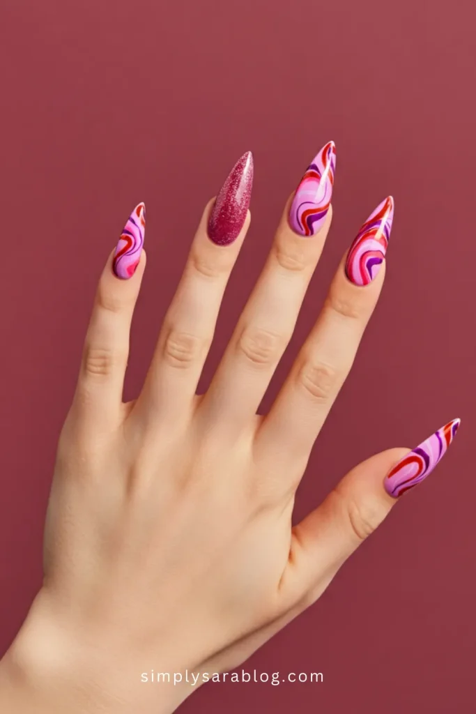 Pink and Red Swirls