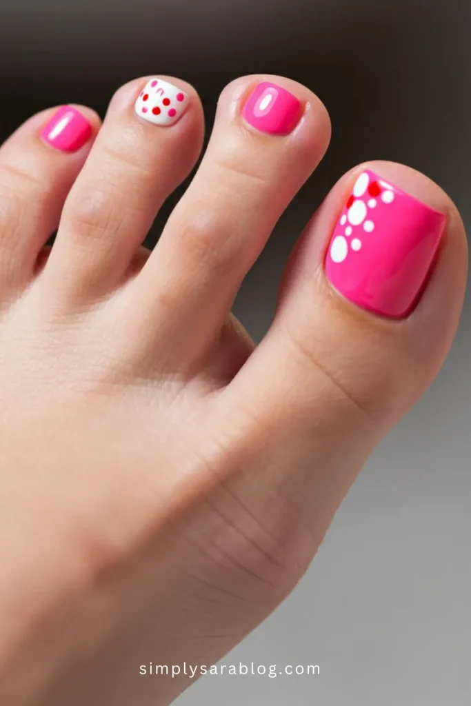 Polka Dot Toenail Designs