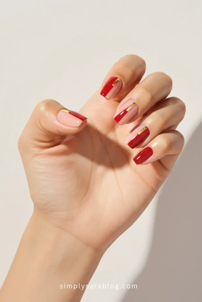 Red, Gold, and Pink