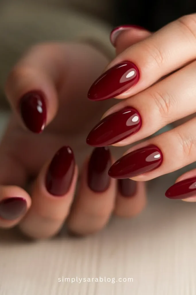 Red Valentine's Day Nails Almond