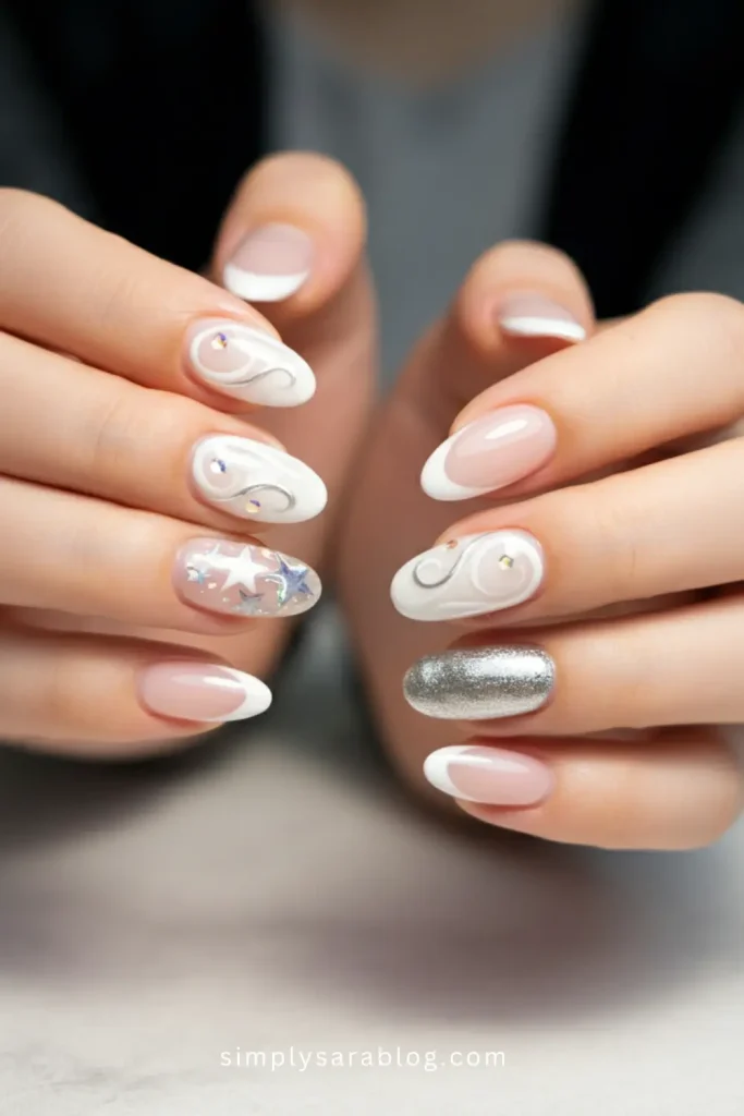 Shimmering January nails