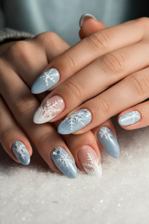 Snowflake Winter Nail Ideas