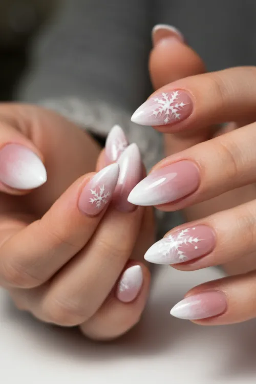 Winter almond nails