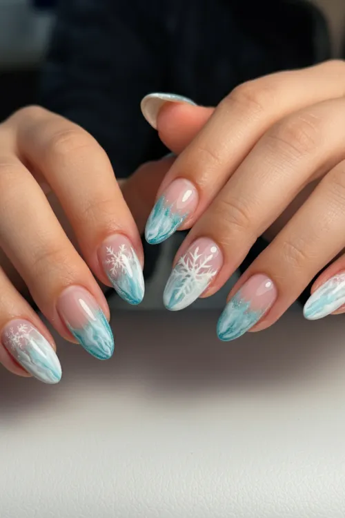 Winter shellac nails