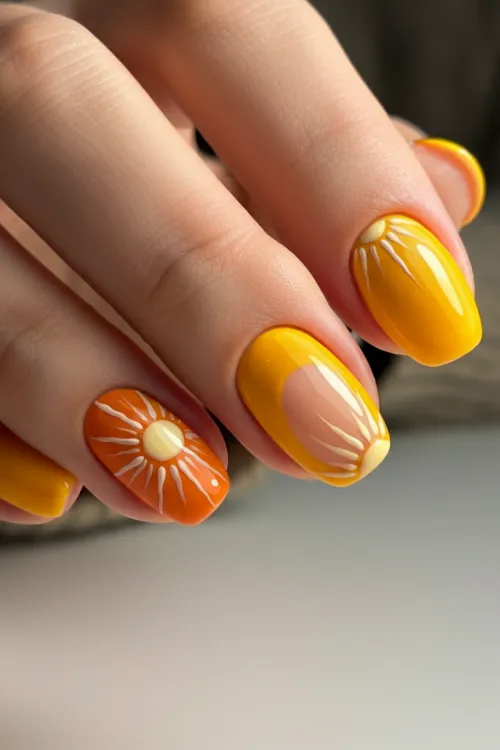 Winter sun nails