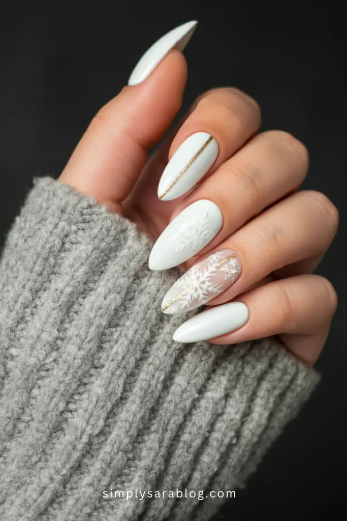 Winter white nails