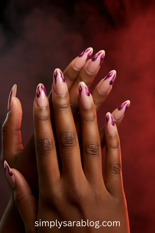 Magenta Glitter Flames
