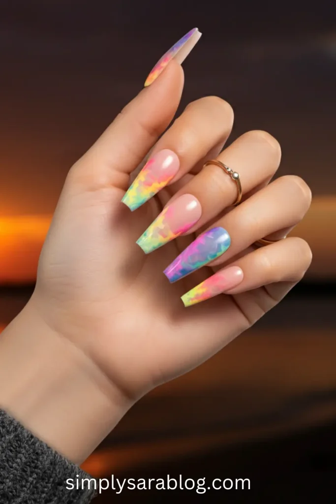 Aura Sunset Nails