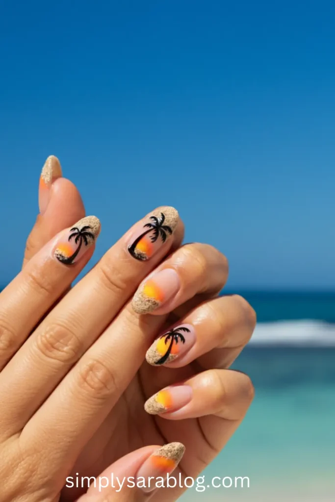 Beach Sunset Nails