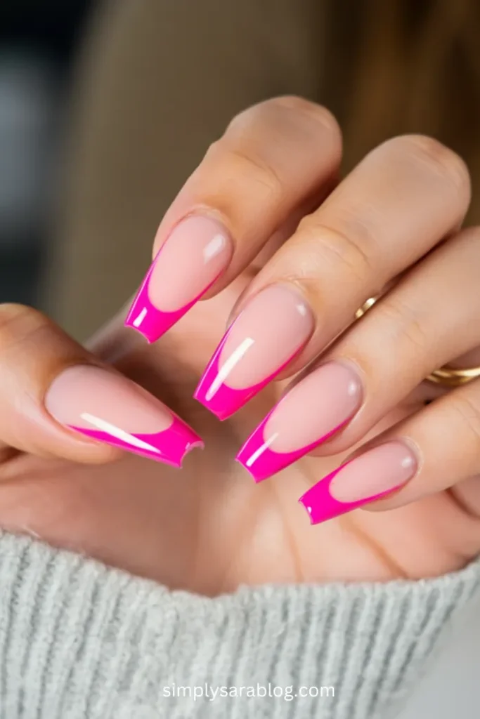Bold Pink French Tips