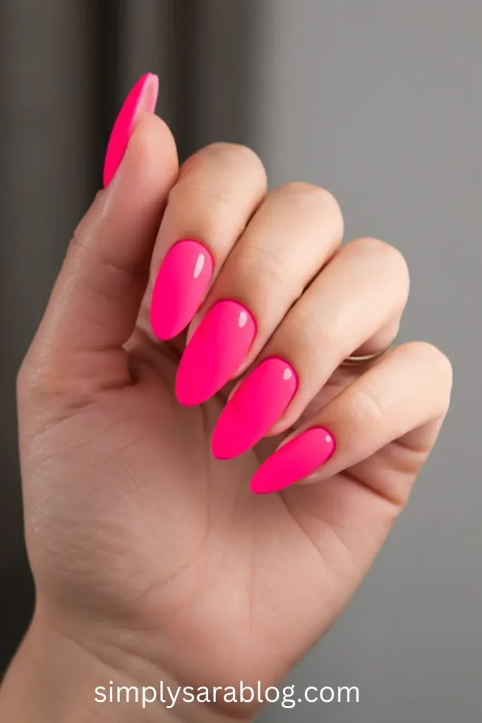 Bright Pink Nails