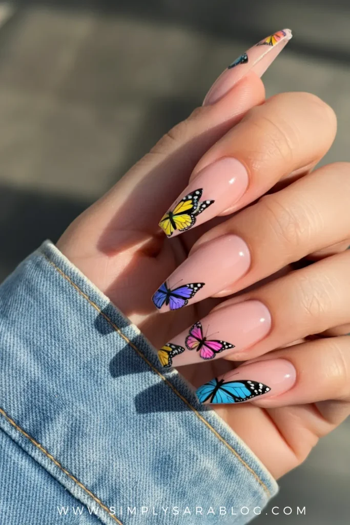 Butterfly Coffin Nails