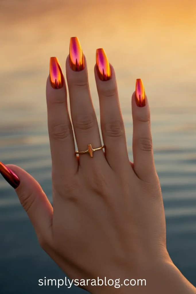 Chrome Sunset Nails