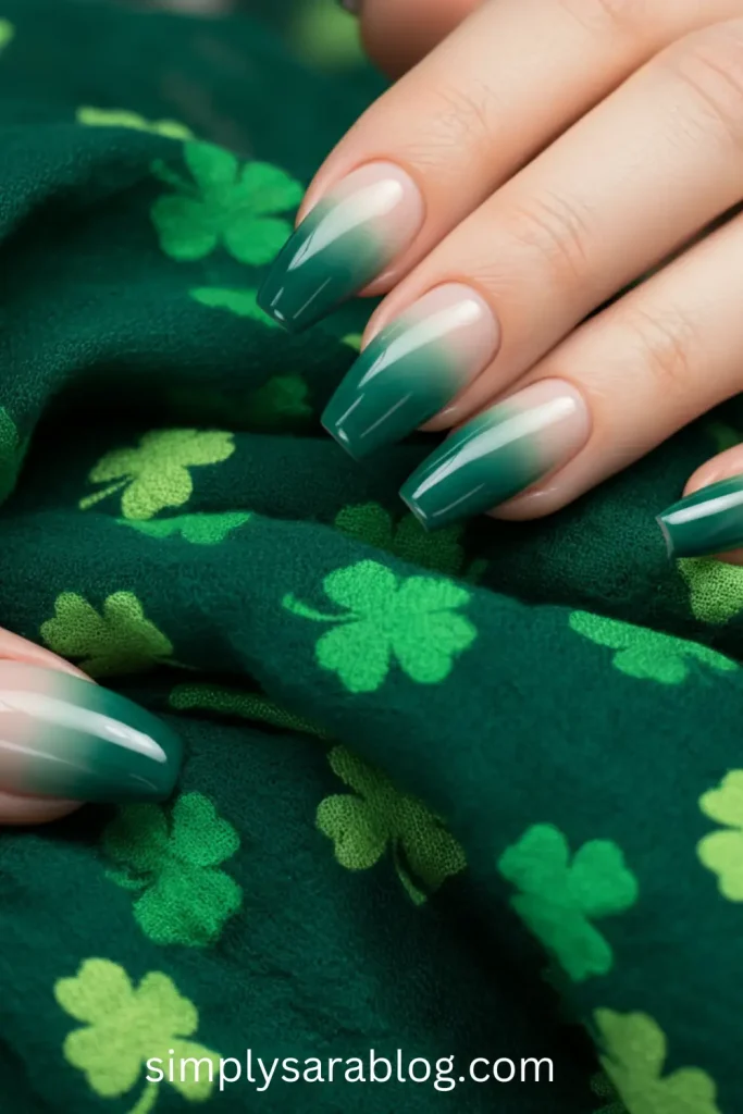 Classy Ombre Green St. Patrick’s Day Nail Designs
