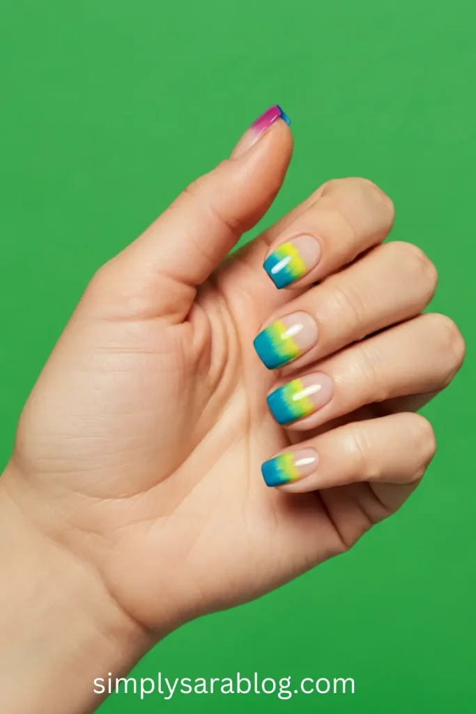 Colorful Ombre St. Patty’s Day Manicure
