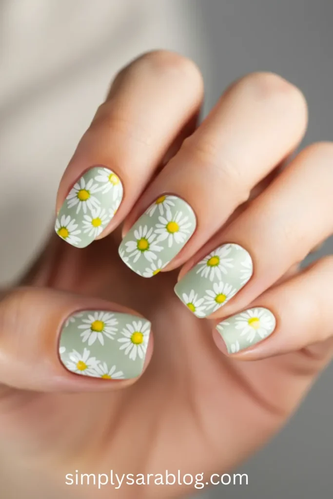 Dotted Green Florals