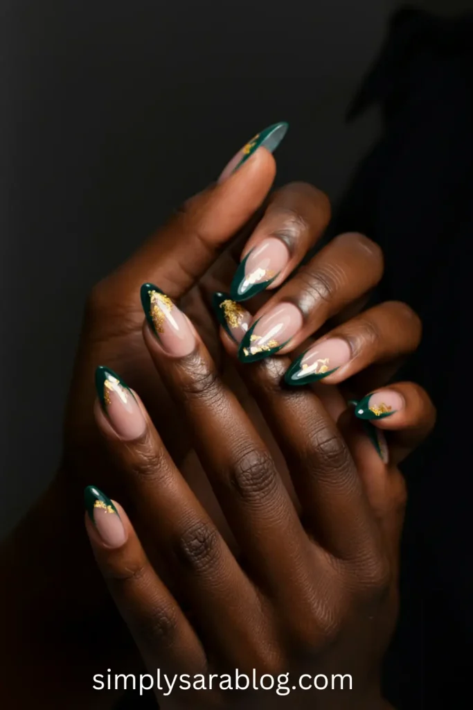 Emerald-Edged Nails