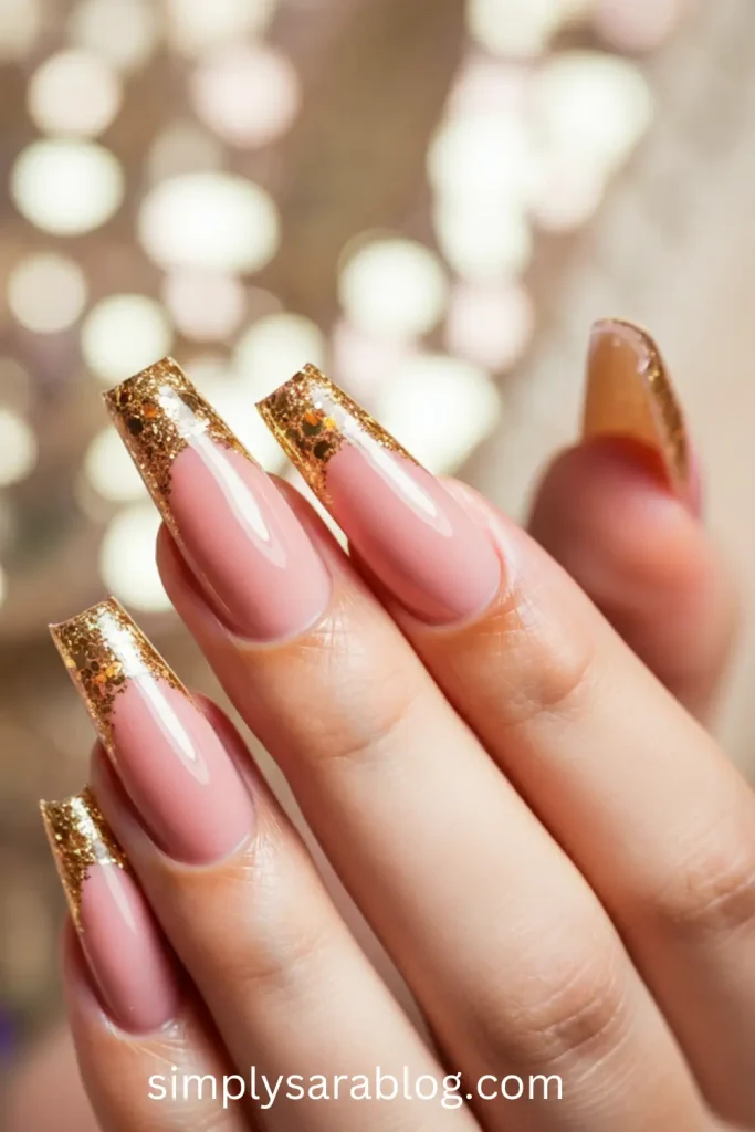 Gilded Glamour Tips