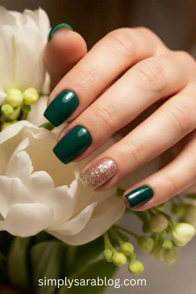 Glittery Green Accents