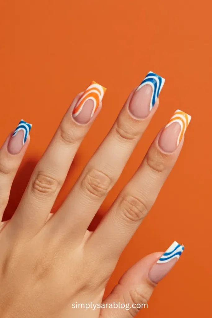 Groovy French nails