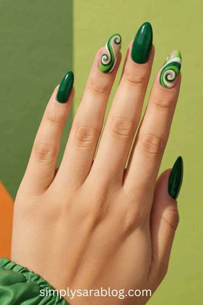 Groovy Green St. Patty’s Day Manicure