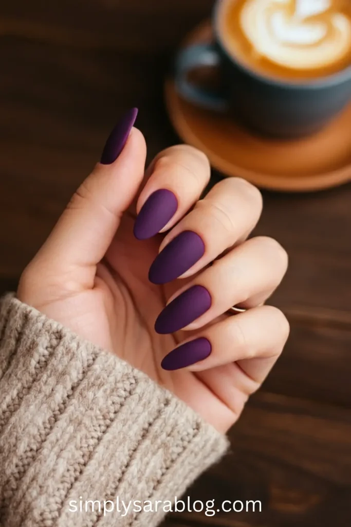 Matte Purple Nails