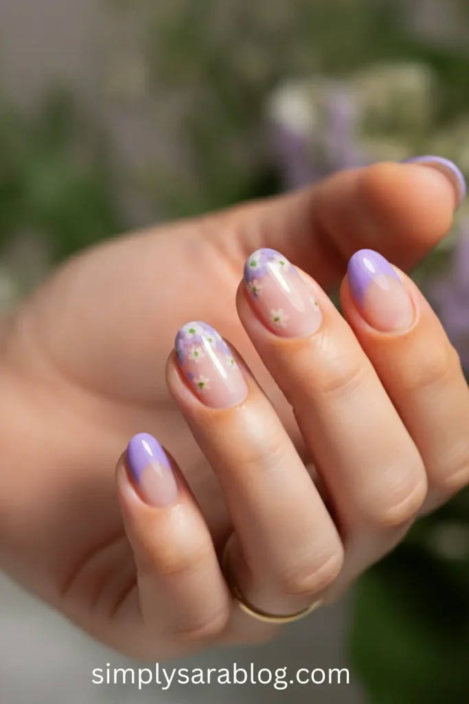 Minimalistic Floral Tip Nails