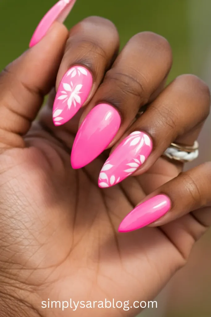 Neon Pink Nails