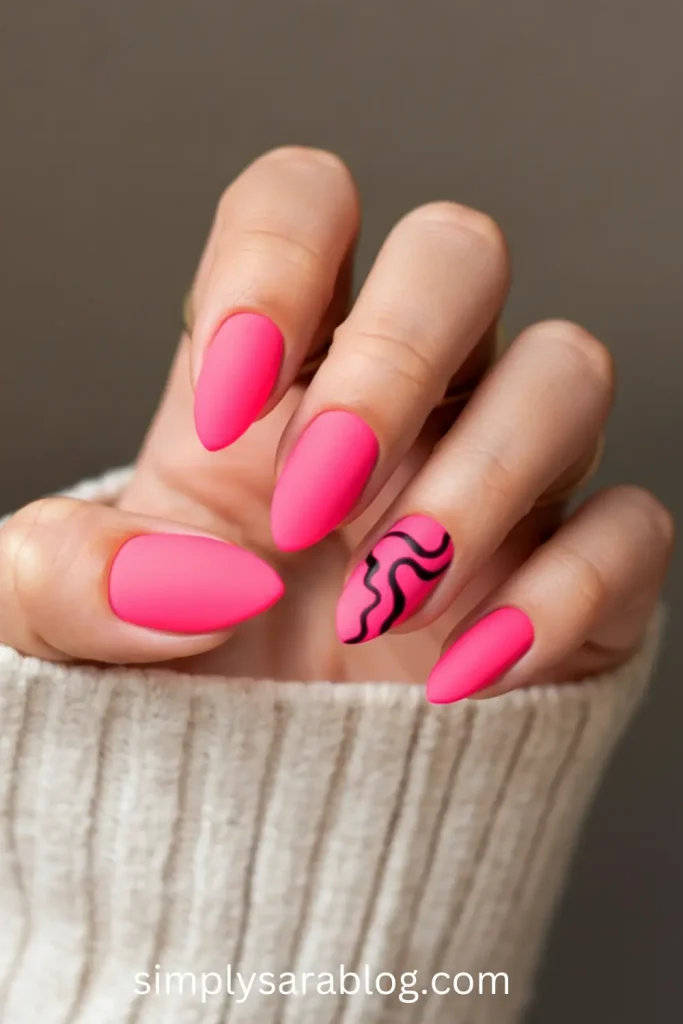 Neon accents nails
