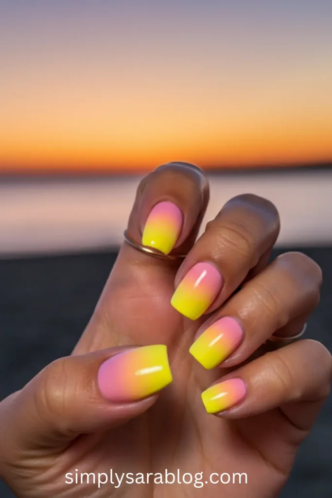 Ombre Sunset Nails