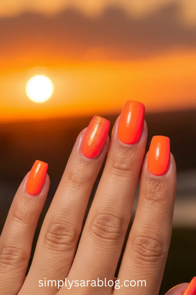 Orange Sunset Nails